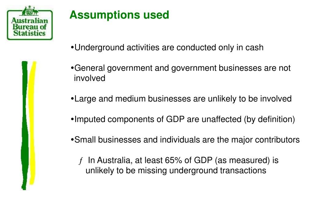 PPT THE UNDERGROUND ECONOMY AND AUSTRALIA'S GDP PowerPoint