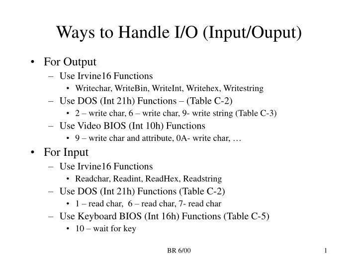 PPT Ways to Handle I/O (Input/Ouput) PowerPoint Presentation, free
