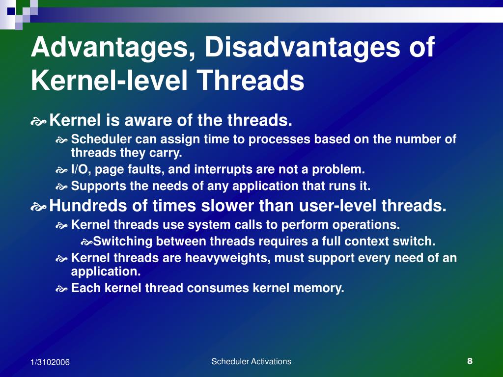 PPT Scheduler Activations Effective Kernel Support for the User