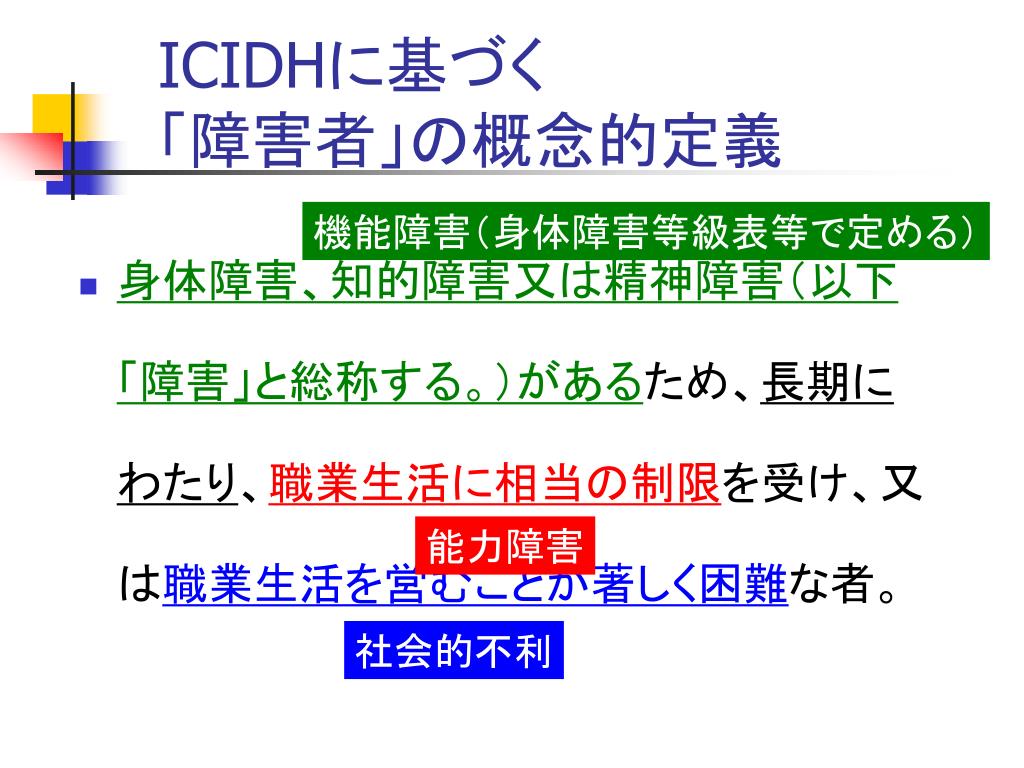 PPT 構造化されていない「障害」概念 PowerPoint Presentation ID1295094