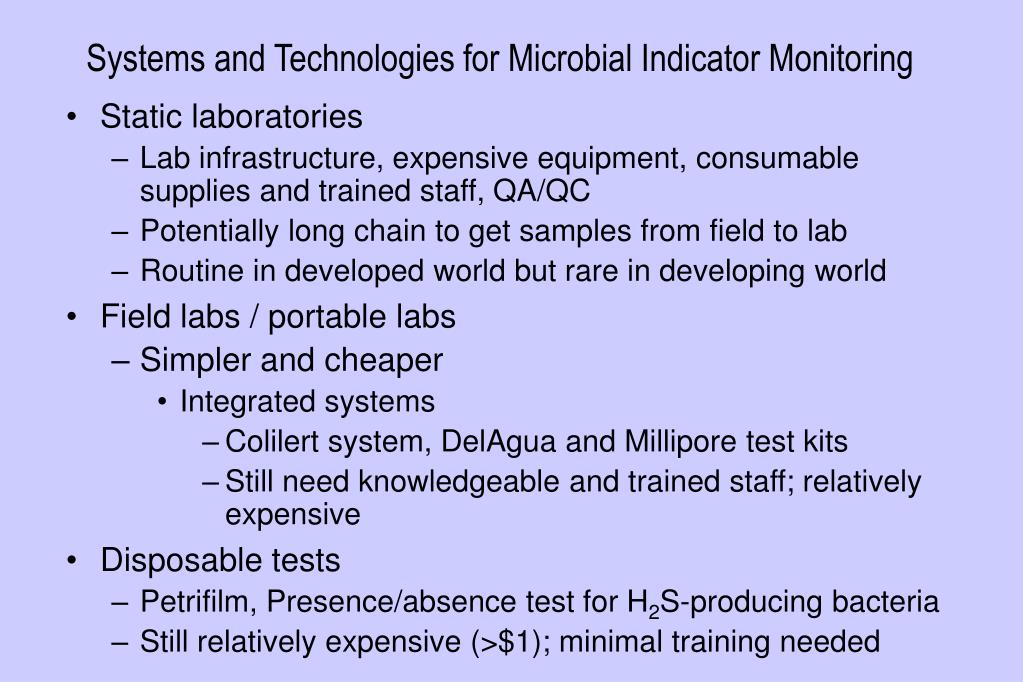 PPT Lecture 2 Microbial Indicators of Fecal and Other Types of