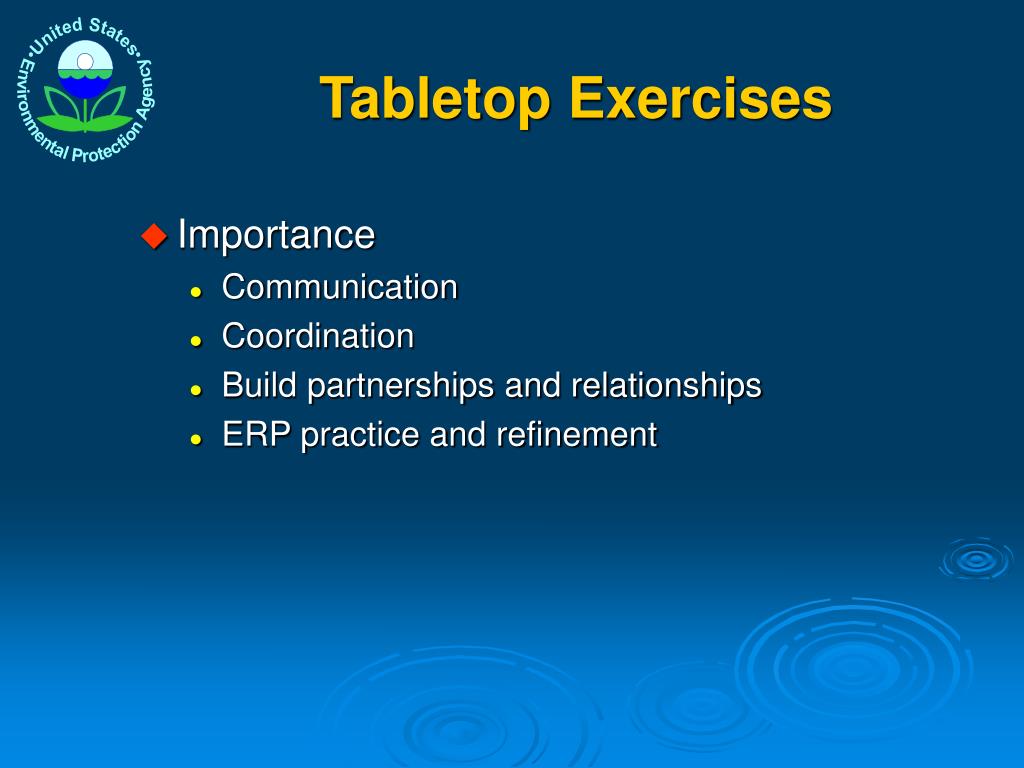 PPT Tabletop Exercises The EPA Perspective and Experience PowerPoint