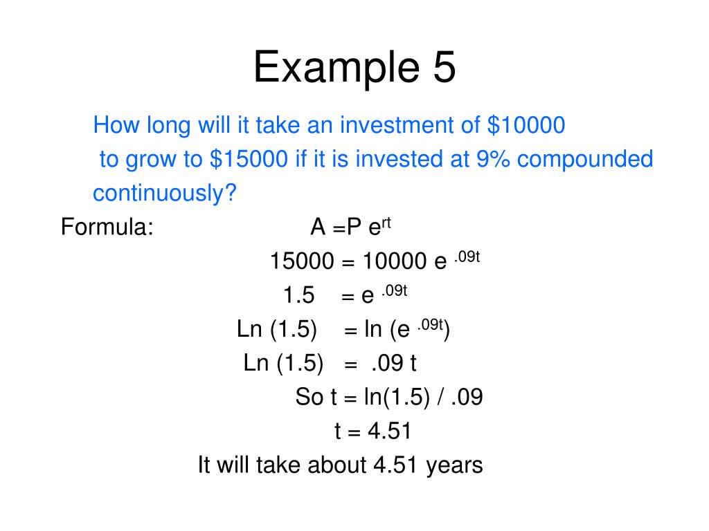 PPT 11.1 The Constant e and Continuous Compound Interest PowerPoint