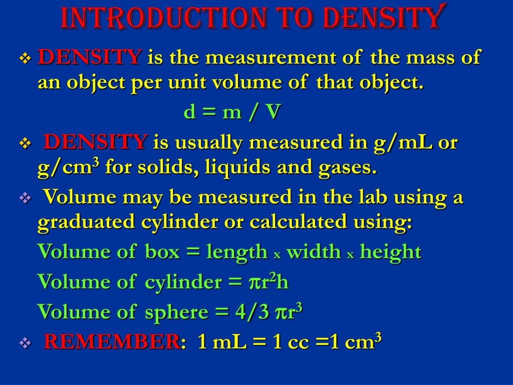 PPT INTRODUCTION TO DENSITY PowerPoint Presentation, free download