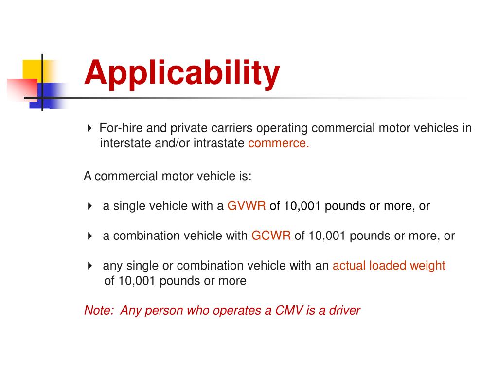 PPT Commercial Motor Vehicles Safety Regulations An Overview