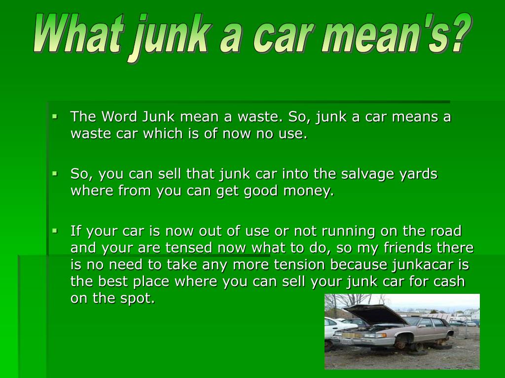 PPT salvage car for sale PowerPoint Presentation, free download ID130027