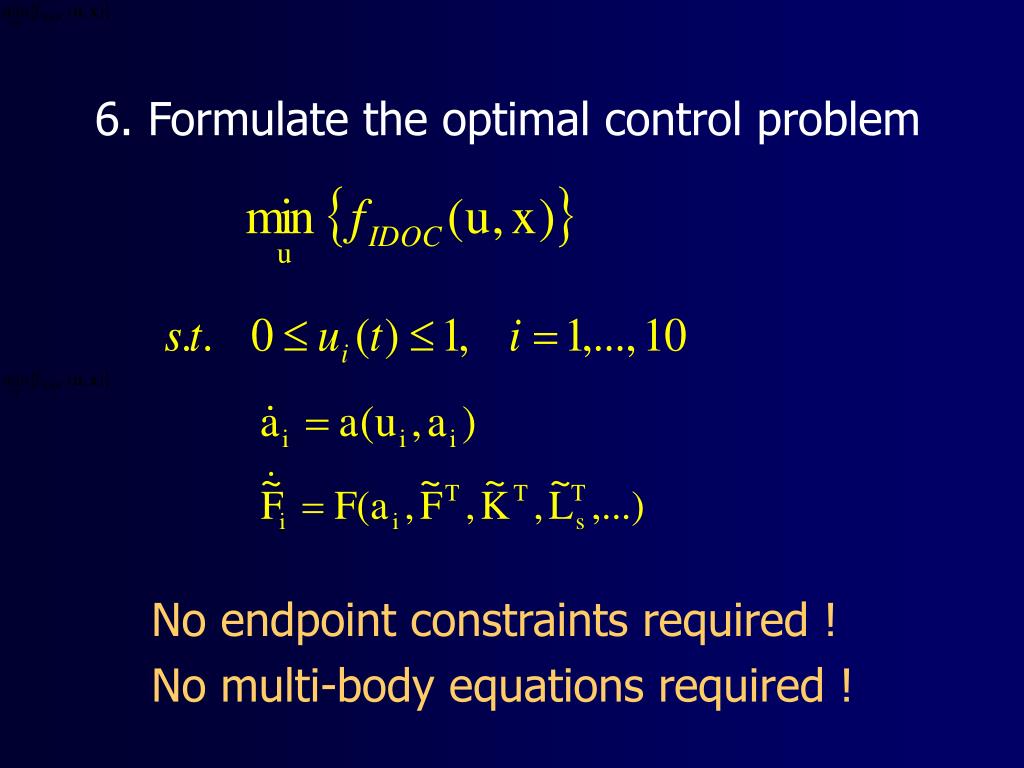 PPT The Inverse Dynamics Optimal Control method to estimate muscle
