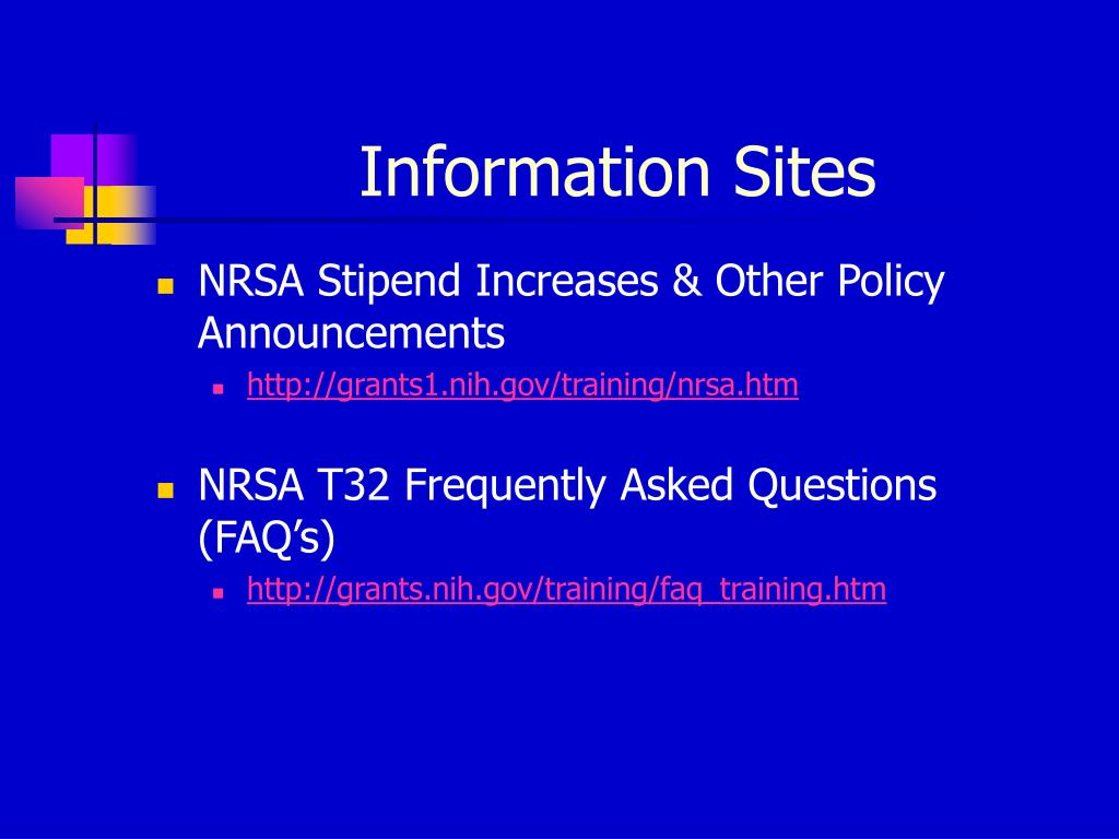 PPT NIH Research Training Grants (T32 Type Grant) PowerPoint