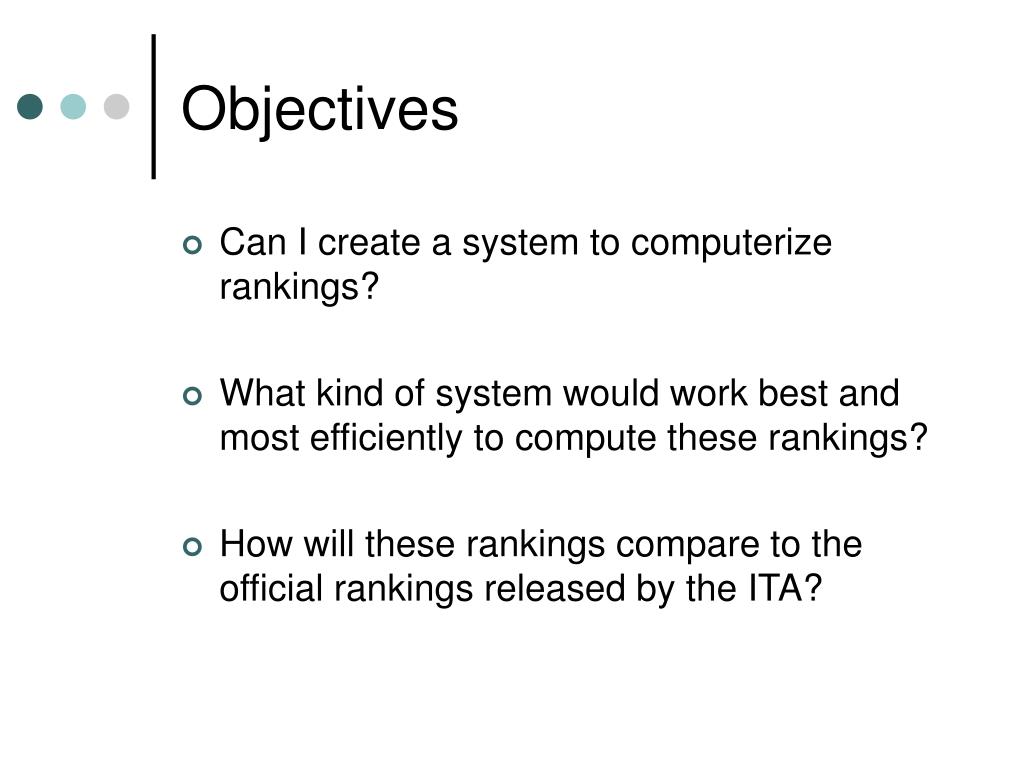 PPT Computerizing Division 3 Tennis Rankings John Goldis Scientific