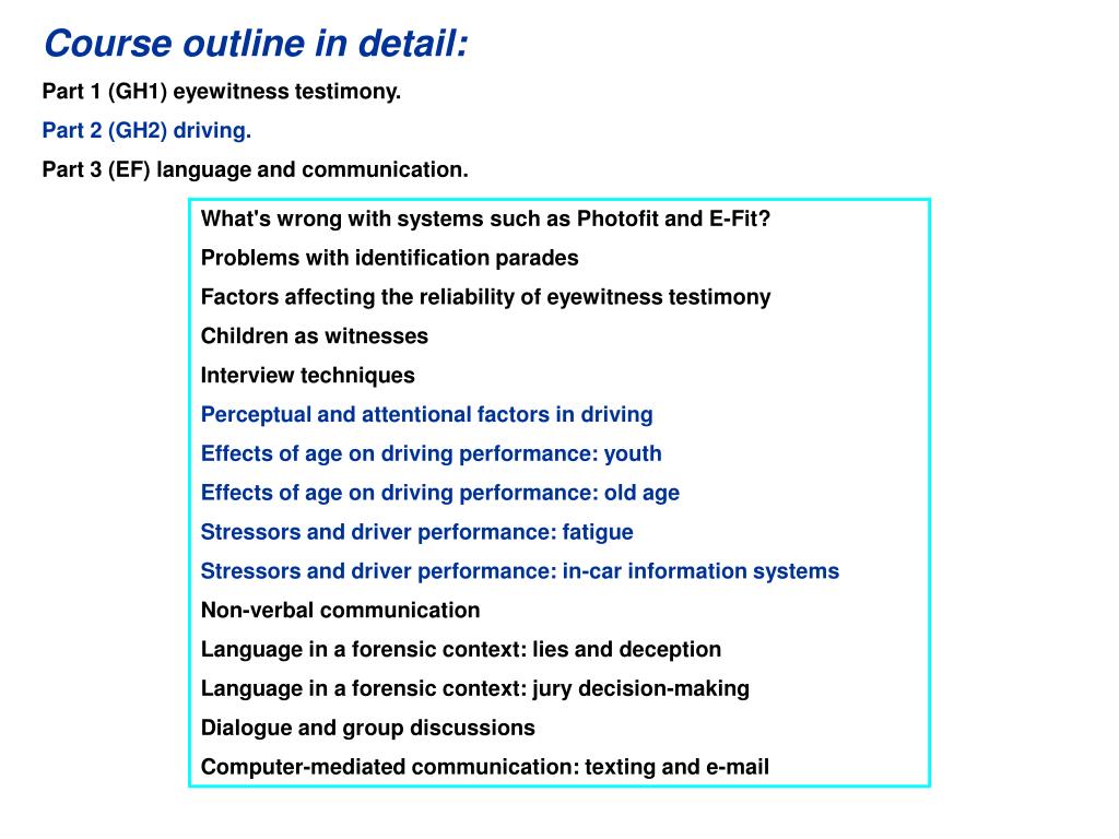 PPT Applied Cognitive Psychology Introductory Lecture PowerPoint
