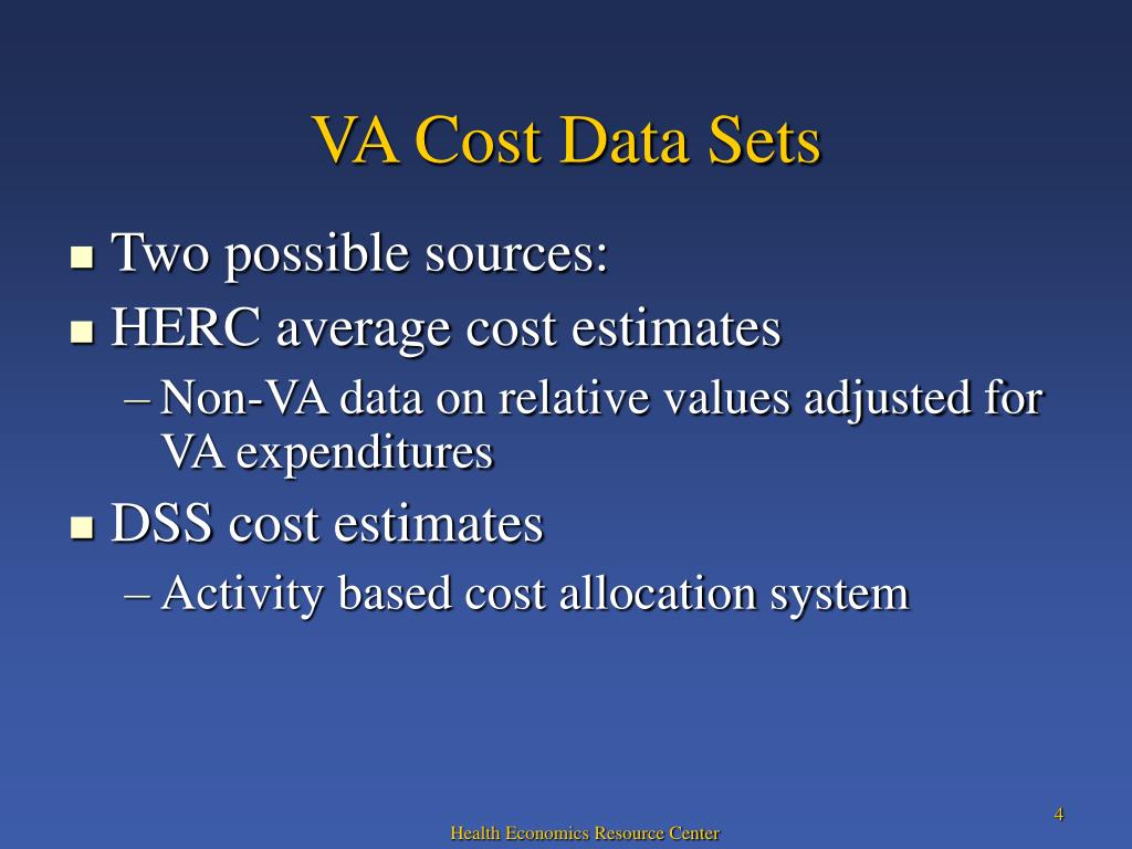 PPT Estimating the Cost of Health Care VA Costs PowerPoint