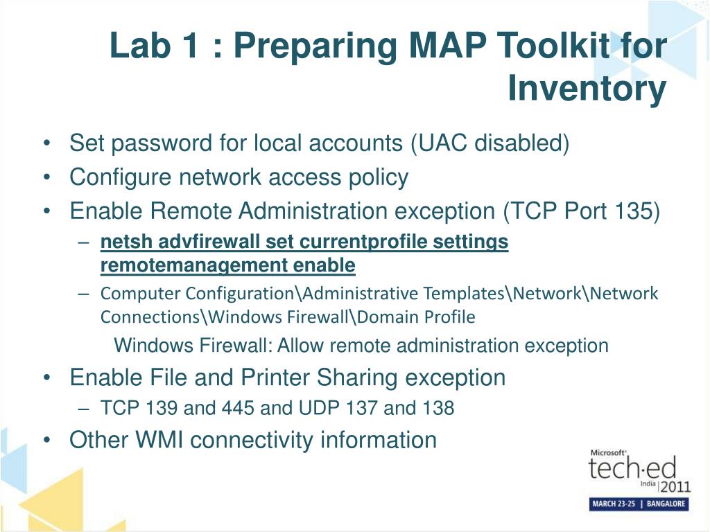 PPT MICROSOFT ASSESSMENT AND PLANNING ( MAP) TOOLKIT LAB PowerPoint