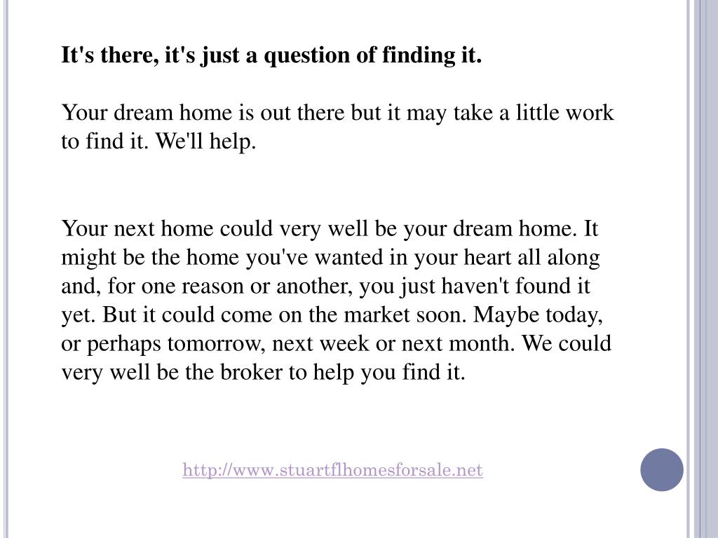 PPT find the perfect home in stuart florida PowerPoint Presentation