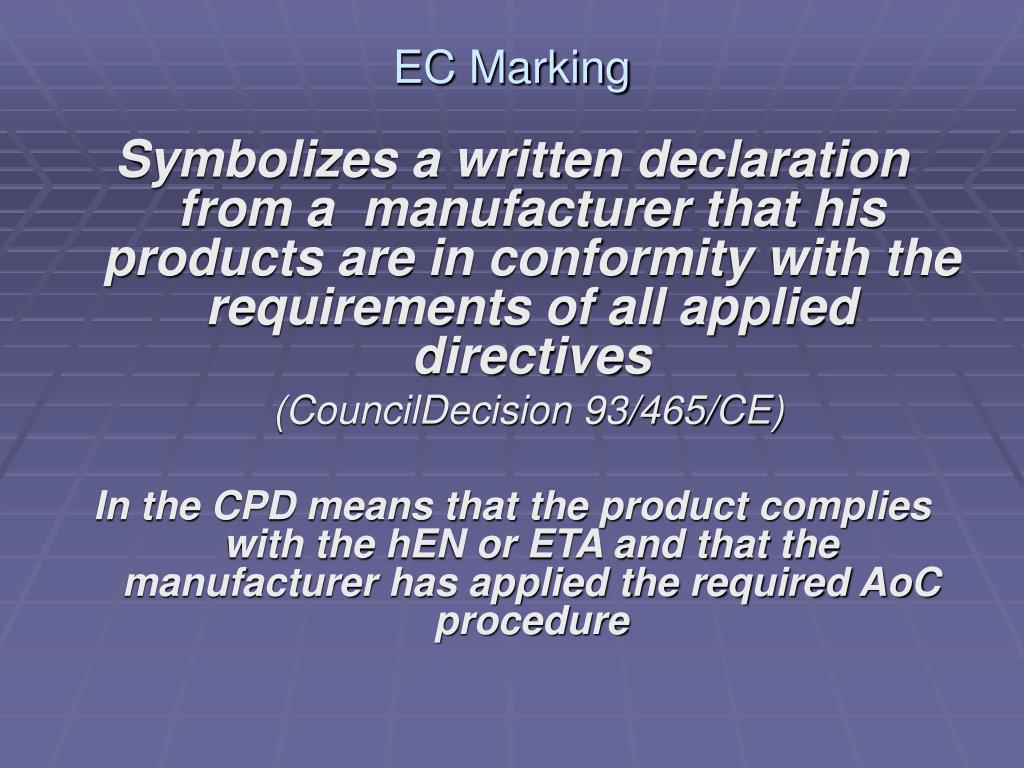 PPT NOTIFIED BODIES EC MARKING PowerPoint Presentation, free download