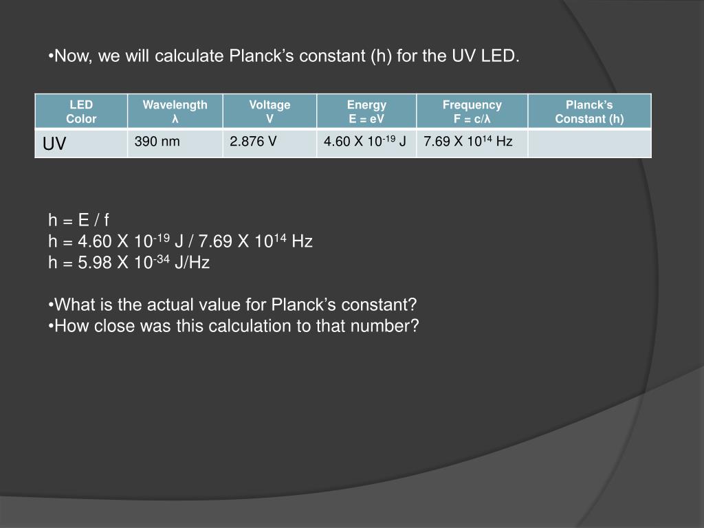 PPT Measuring Planck’s Constant with L E D s PowerPoint Presentation
