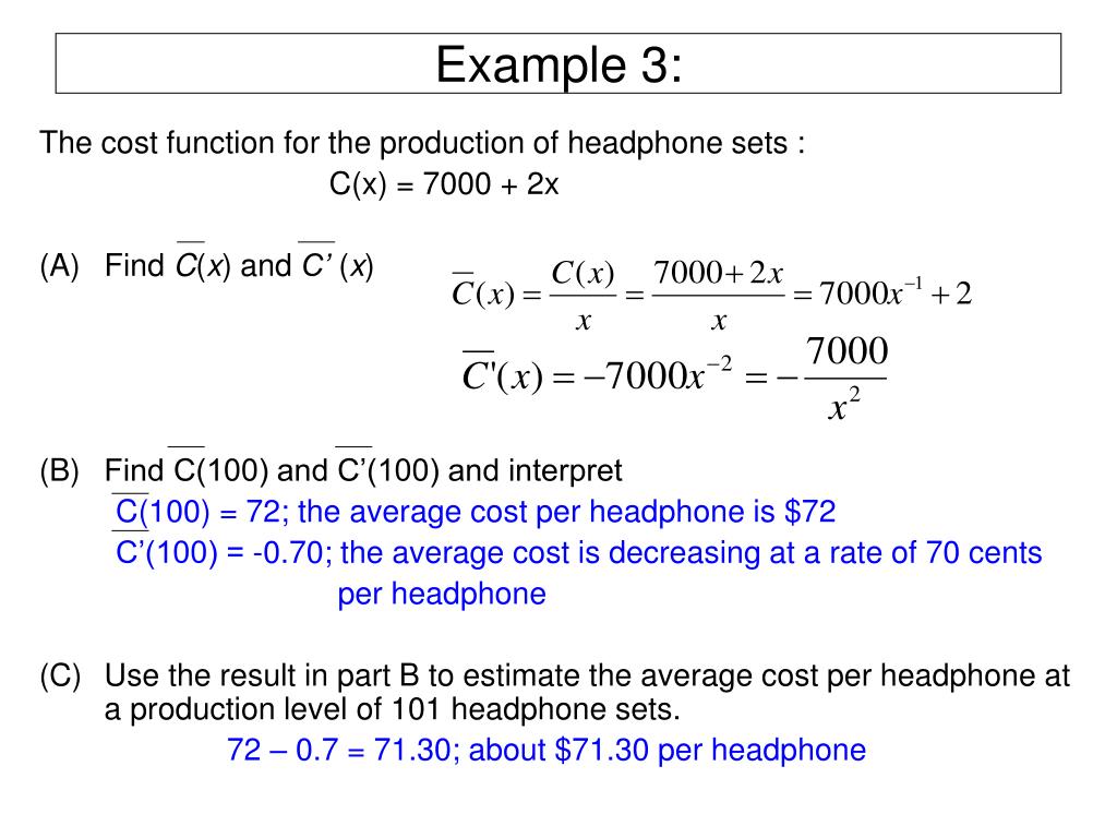 PPT 10.7 Marginal Analysis in Business and Economics PowerPoint