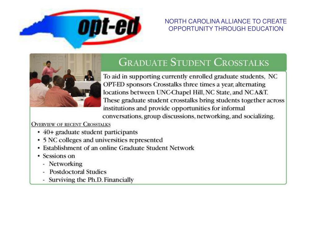 PPT NORTH CAROLINA ALLIANCE TO CREATE OPPORTUNITY THROUGH EDUCATION