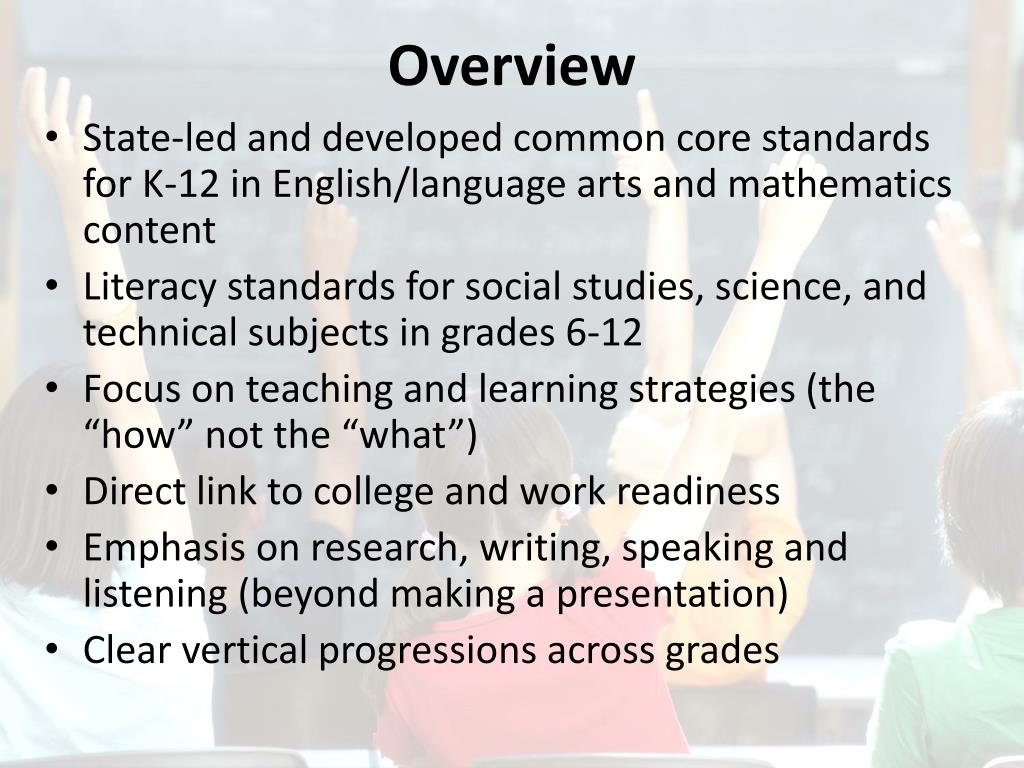 PPT Getting to Know the Common Core State Standards for Literacy in