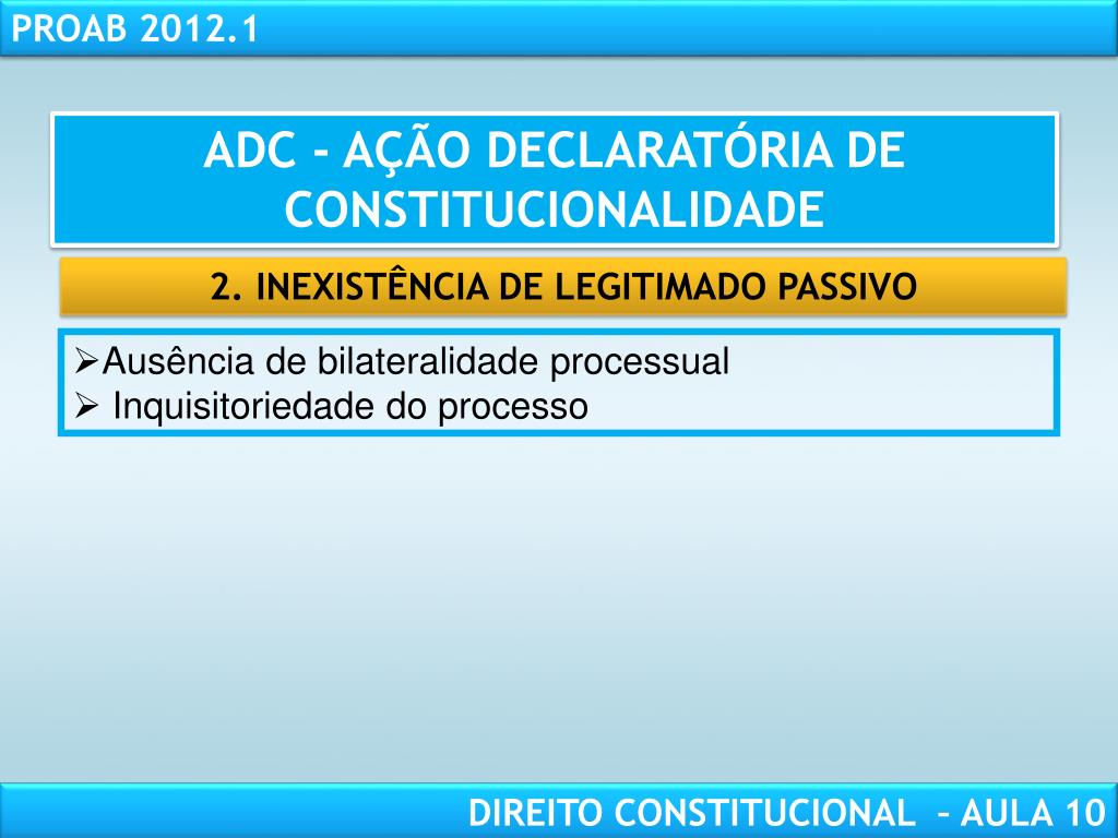 PPT PROAB 2012.1 DIREITO CONSTITUCIONAL PROFESSORA CIBELE FERNANDES
