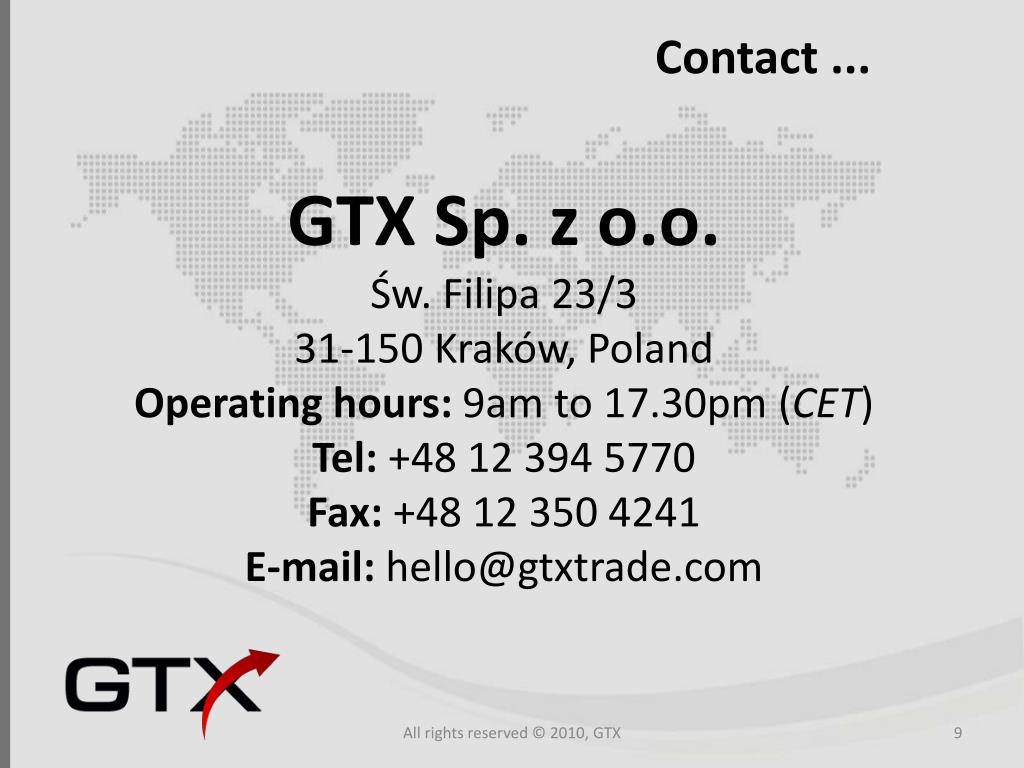 PPT GTX Wholesale Distributor Company Presentation PowerPoint