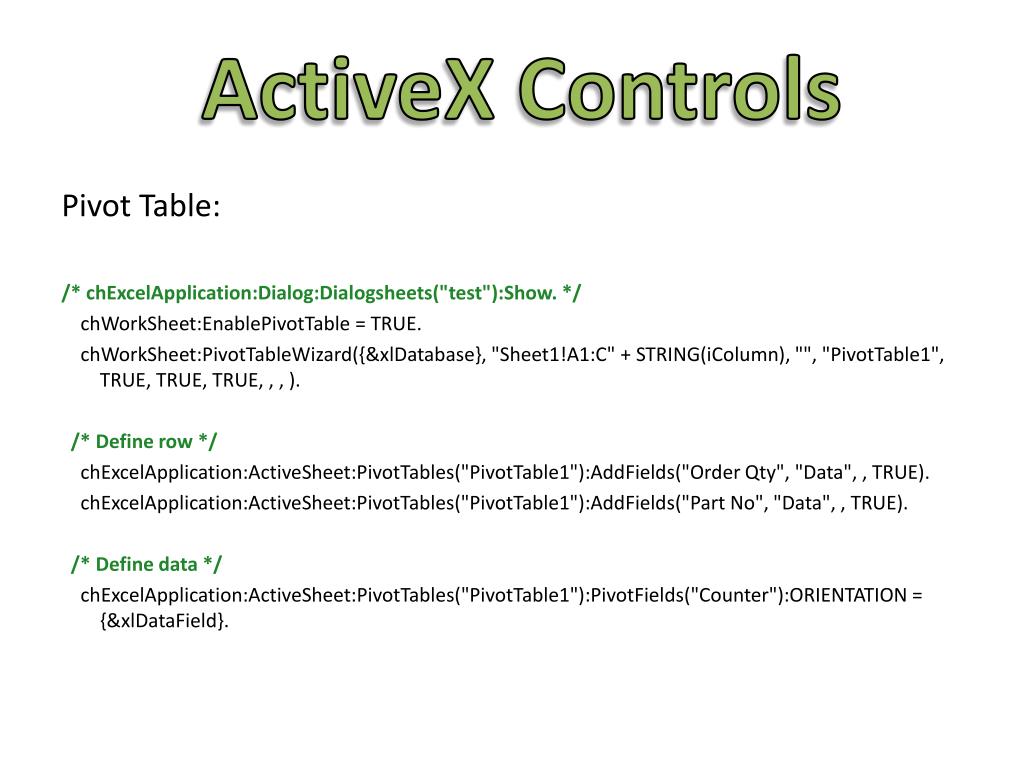 PPT ActiveX Controls PowerPoint Presentation, free download ID1346258