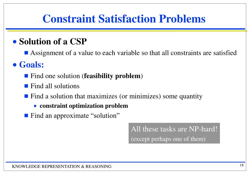 PPT Constraint Satisfaction Problems & Constraint Programming