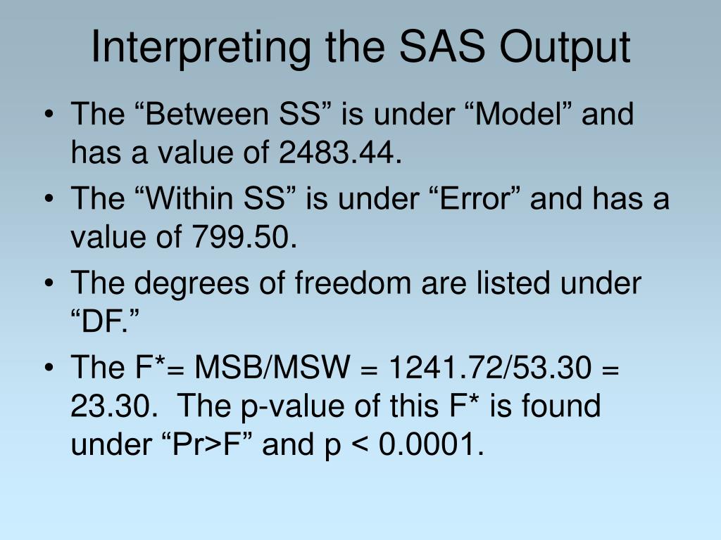 PPT ANOVA in SAS PowerPoint Presentation, free download ID1352071