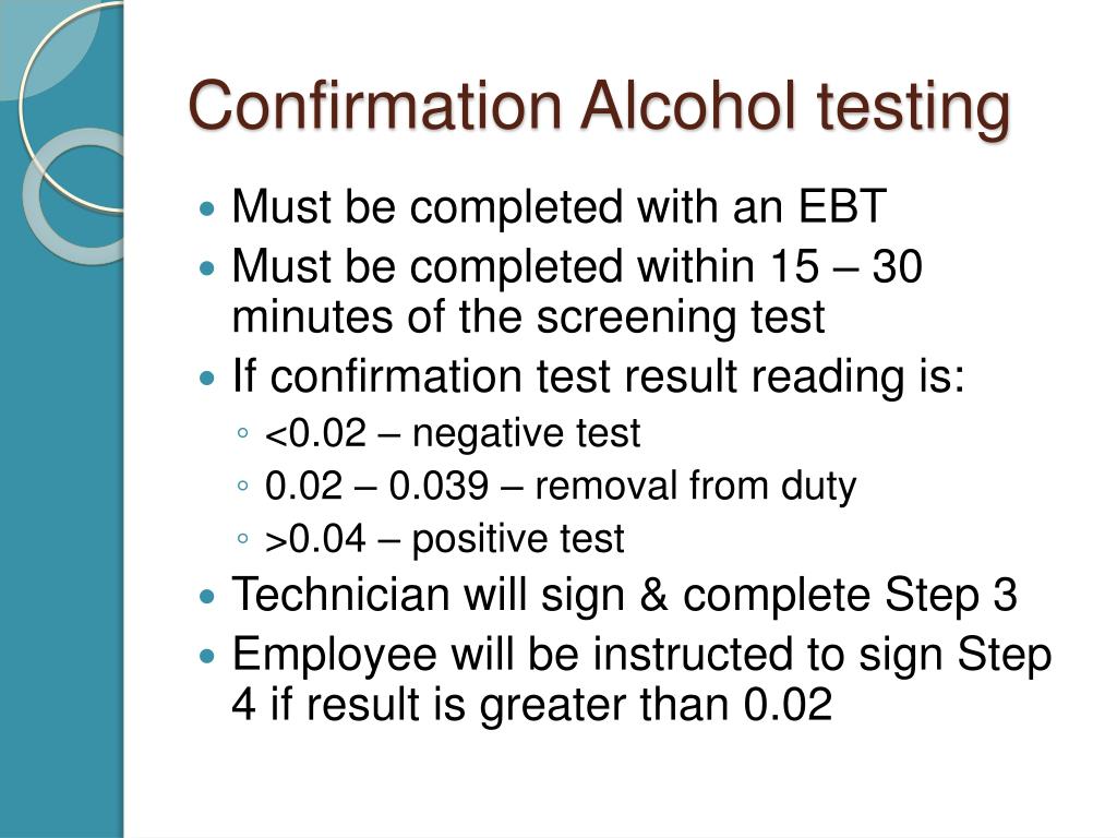 Alcohol Confirmation Test at Cecil Orlando blog