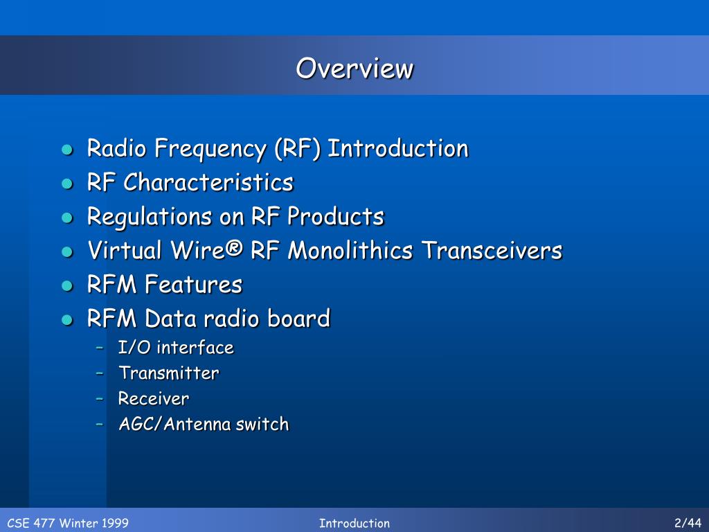 PPT Radio Frequency (RF) Data Communications PowerPoint Presentation