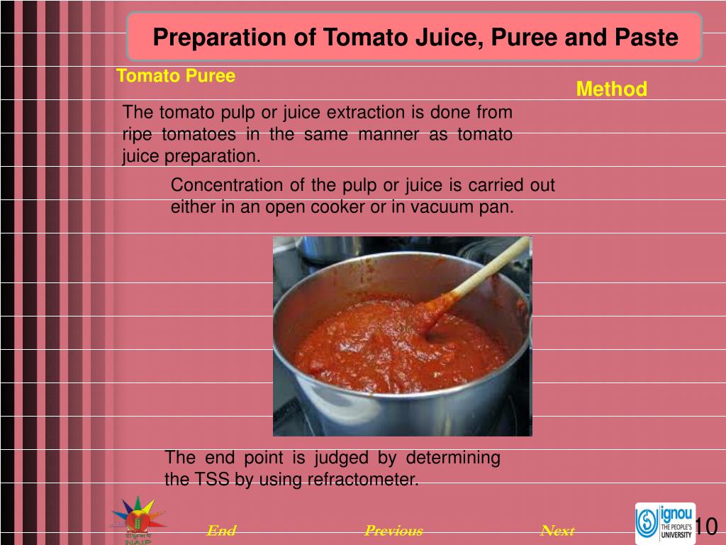 PPT Preparation of Tomato Juice, Puree and Paste PowerPoint Presentation ID1357685