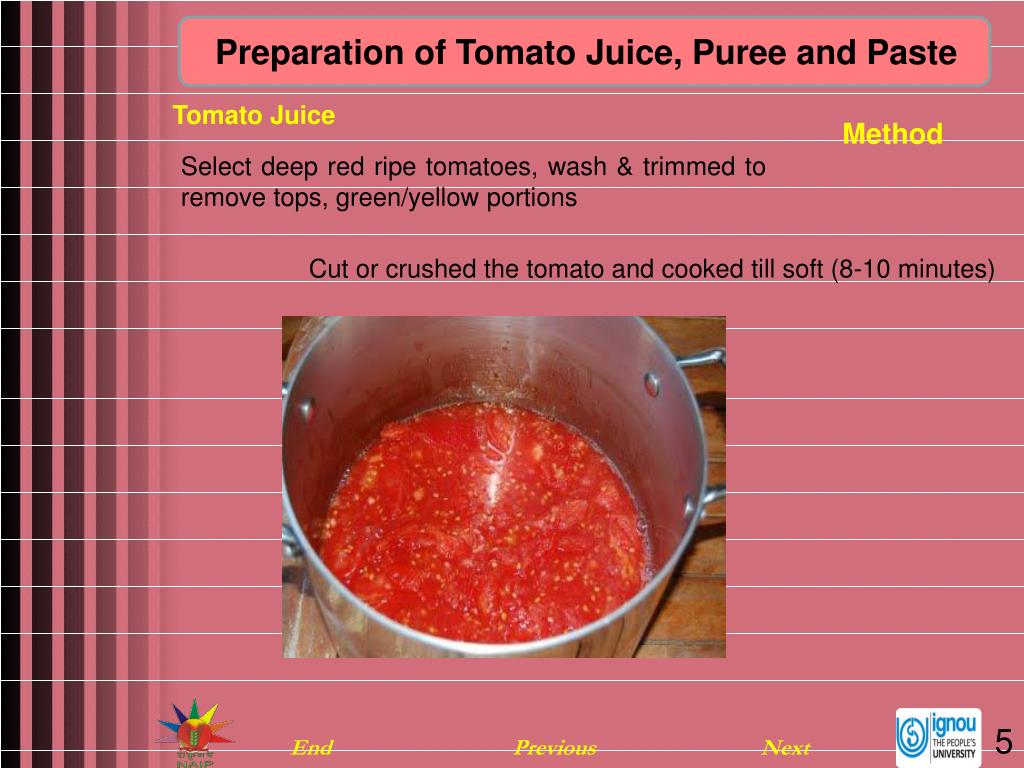 PPT Preparation of Tomato Juice, Puree and Paste PowerPoint Presentation ID1357685