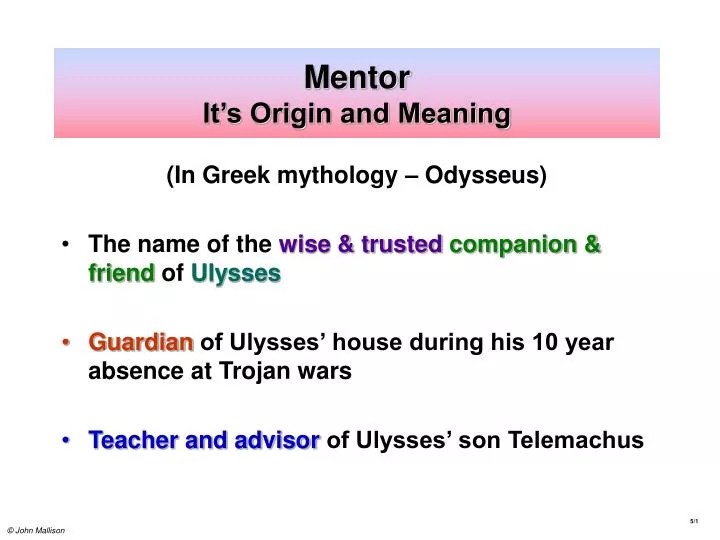 PPT Mentor It’s Origin and Meaning PowerPoint