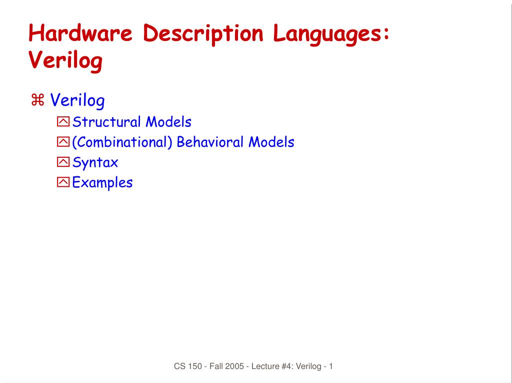 PPT Hardware Description Languages Verilog PowerPoint Presentation, free download ID1363118