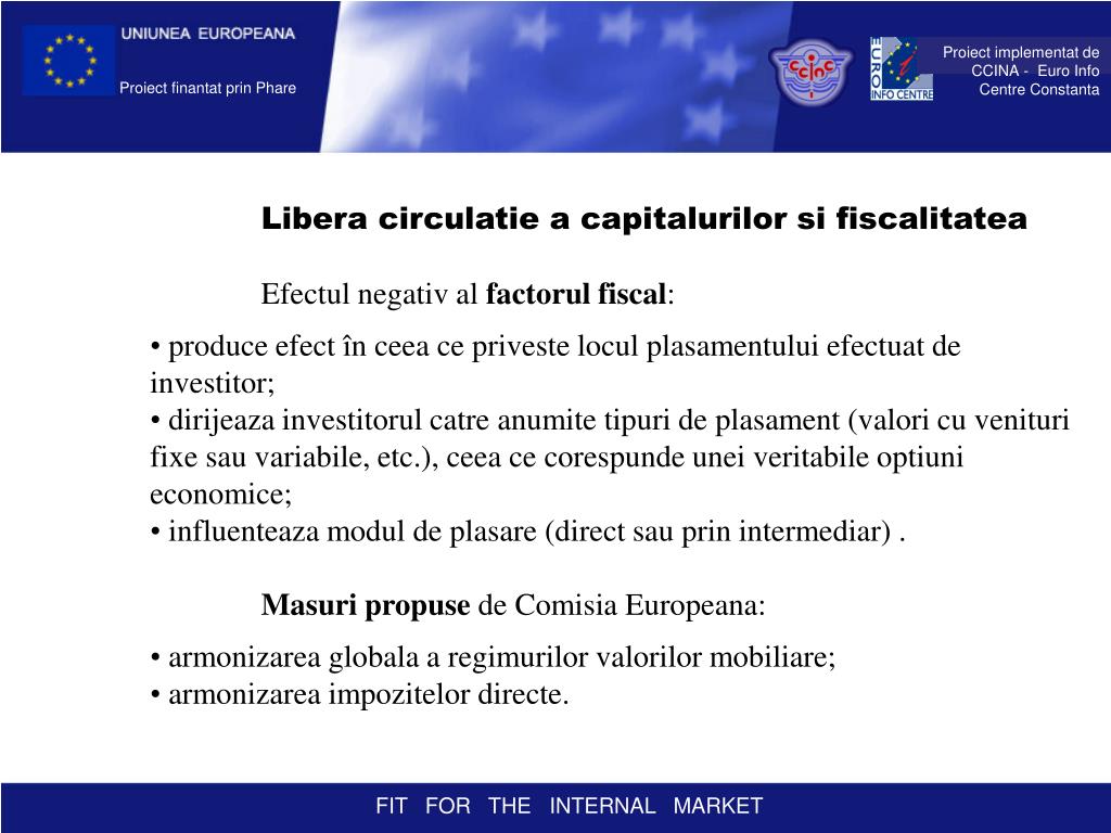 PPT Libera circulatie a capitalurilor pe Piata Interna a Uniunii