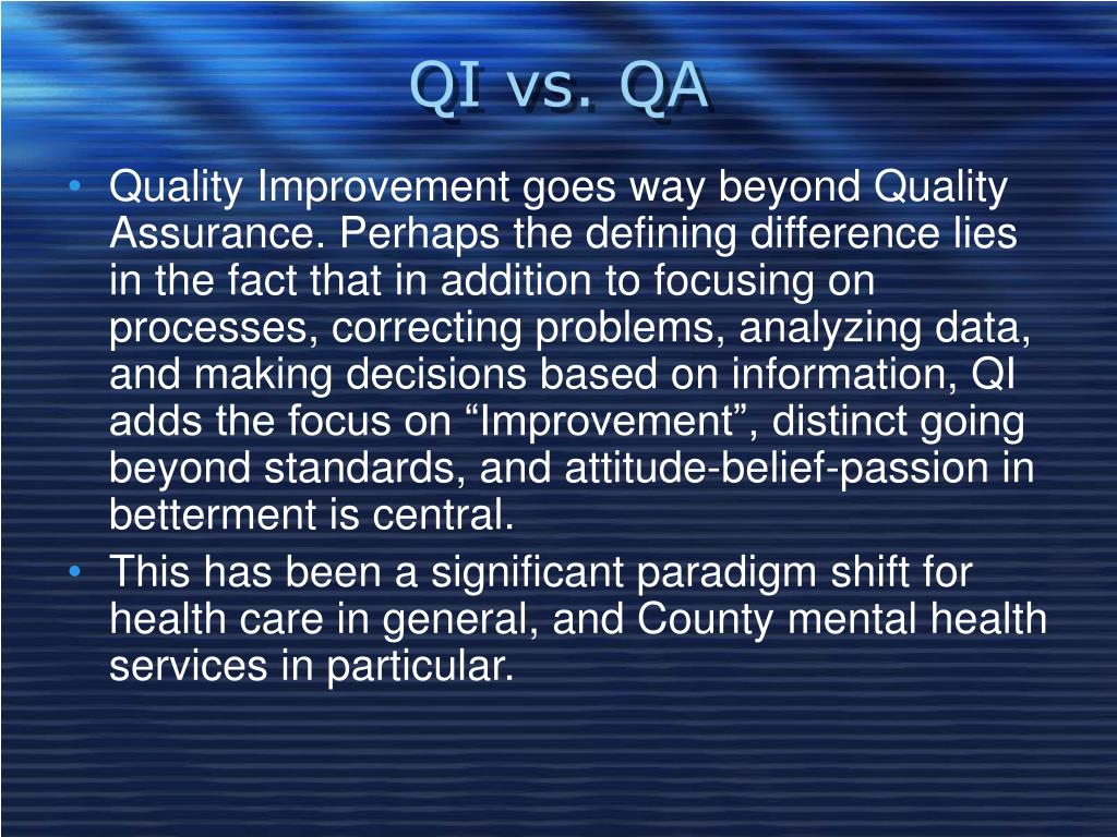 PPT Quality Improvement in California’s County Mental Health Programs