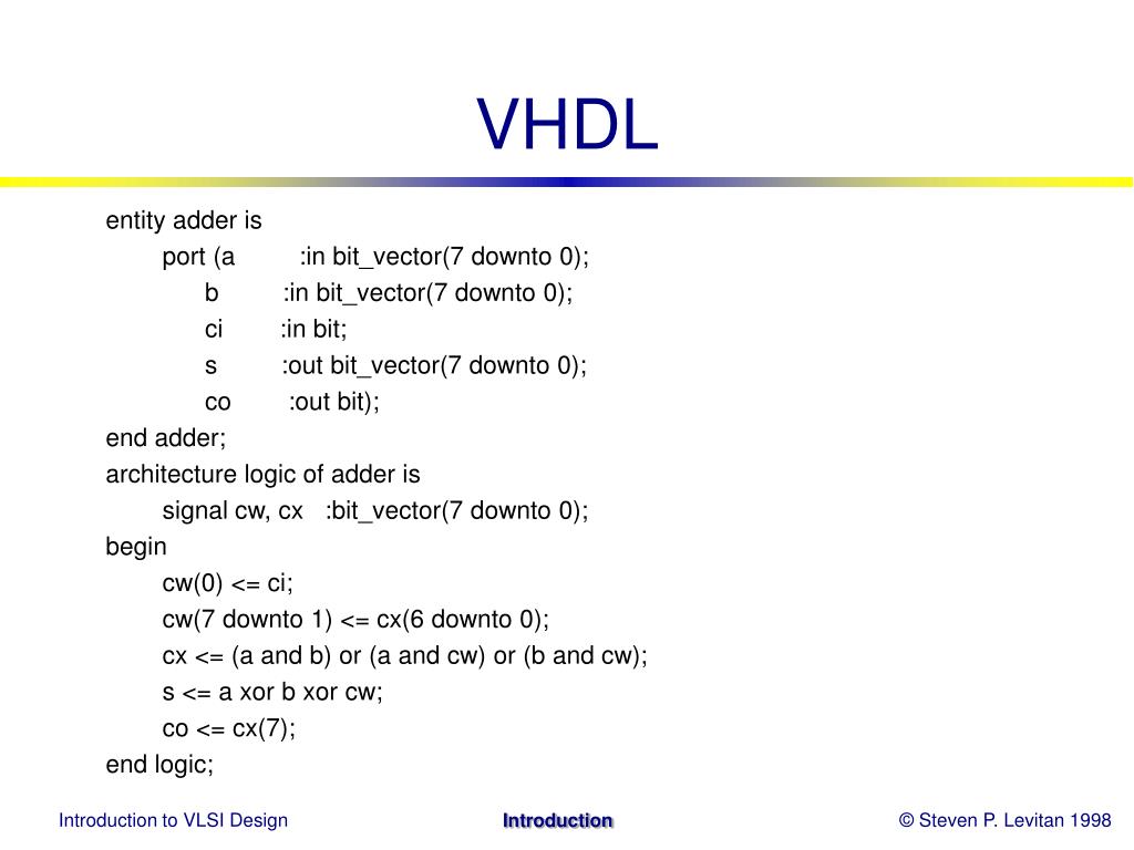 PPT VHDL PowerPoint Presentation, free download ID1365649