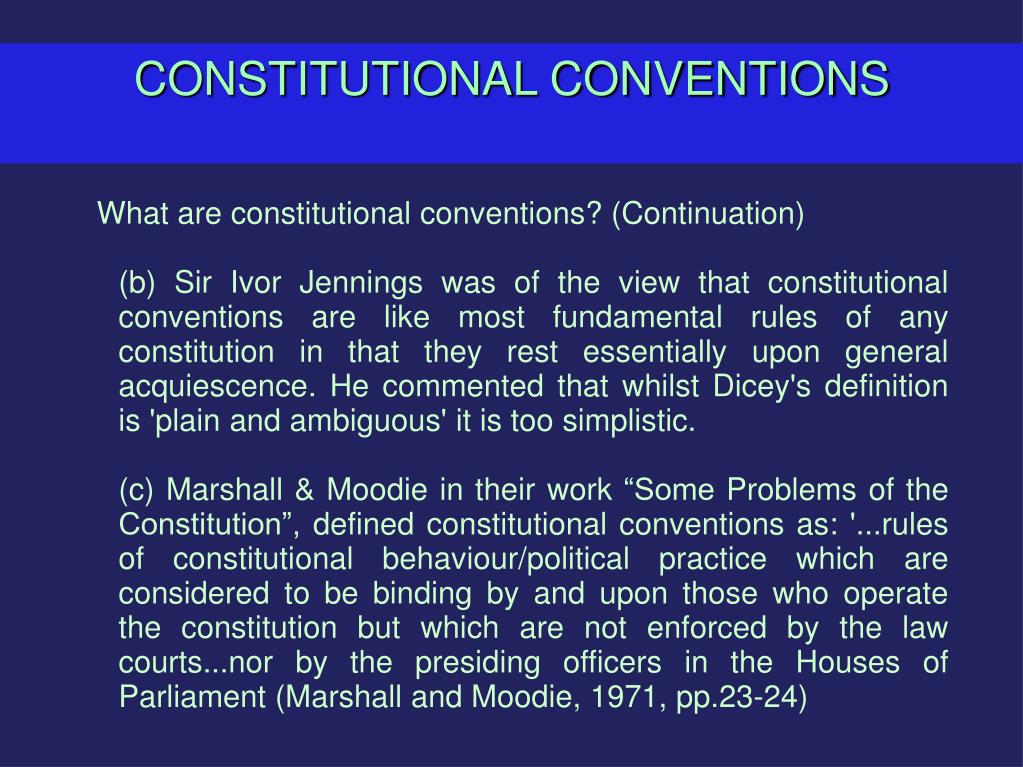 PPT CONSTITUTIONAL CONVENTIONS PowerPoint Presentation, free download