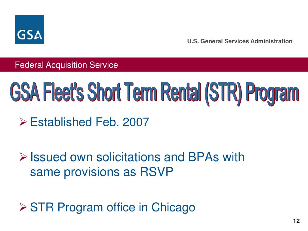 PPT GSA’s ShortTerm Vehicle Rental Programs PowerPoint Presentation