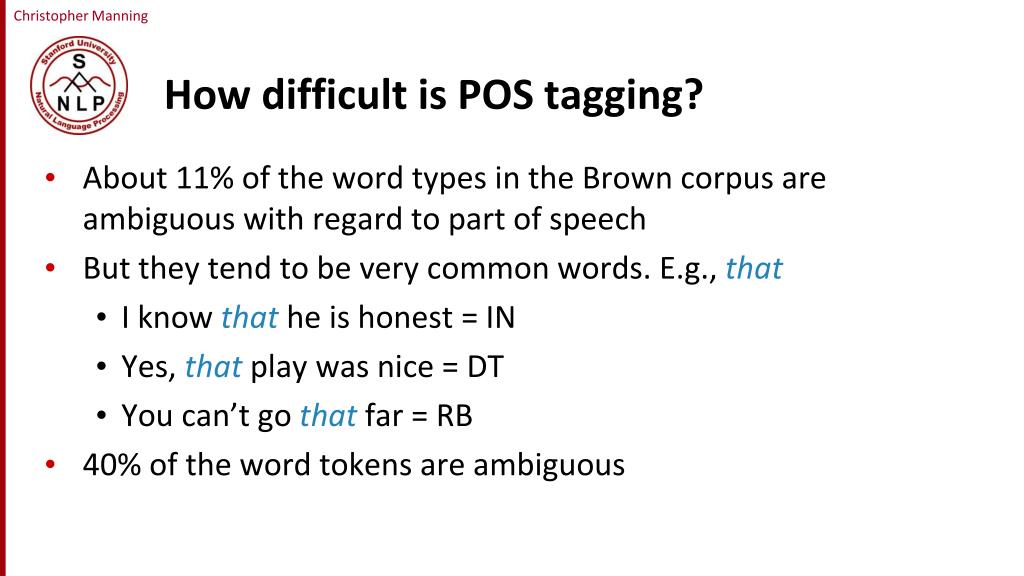 PPT Partofspeech tagging PowerPoint Presentation, free download