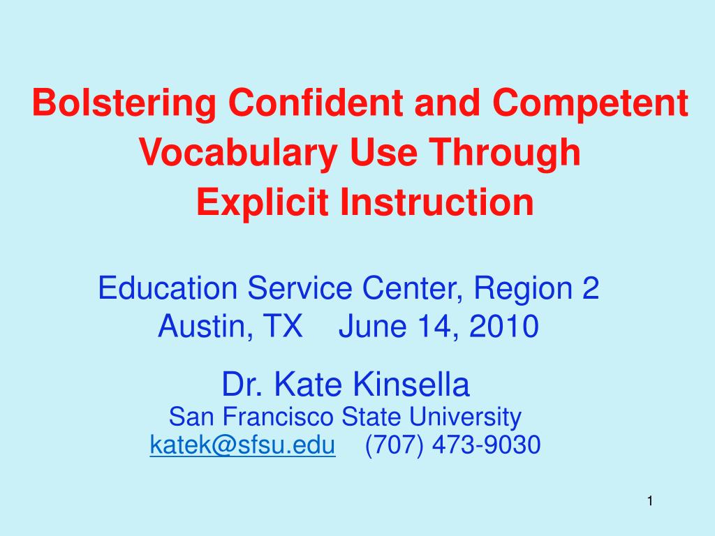 PPT Bolstering Confident and Competent Vocabulary Use Through