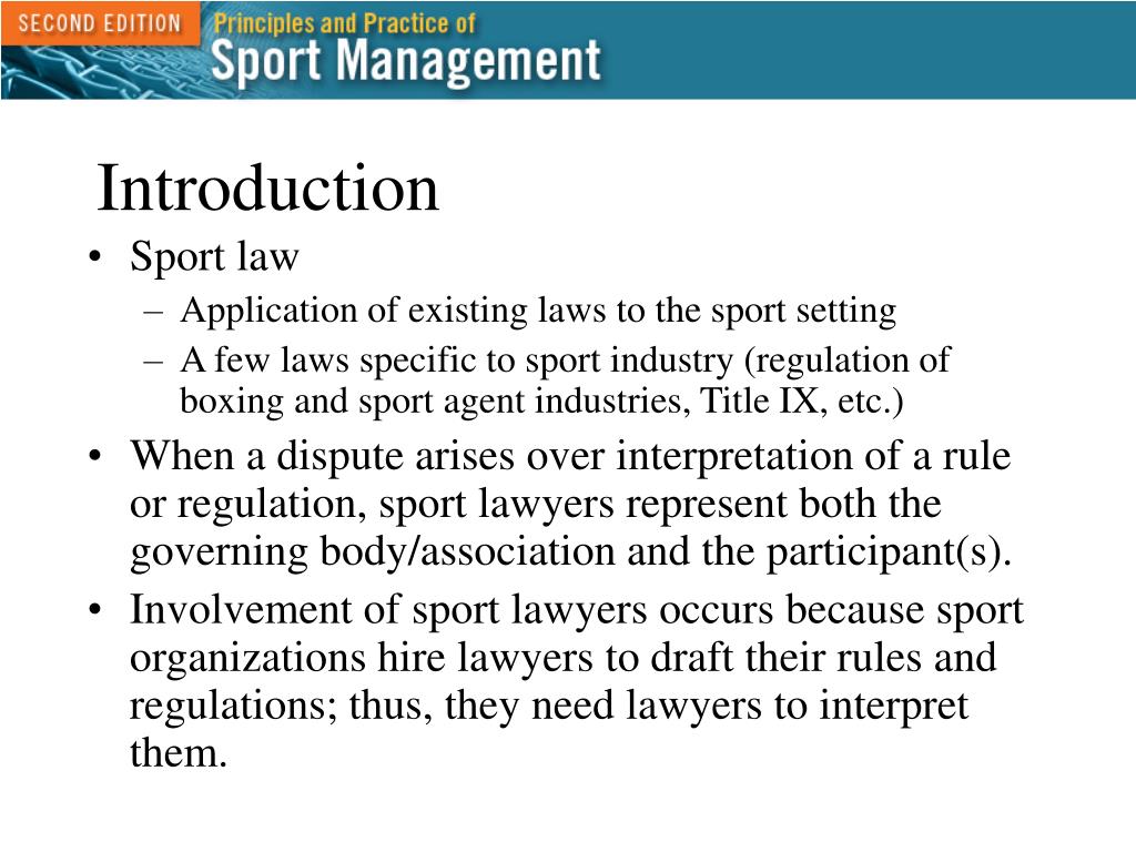PPT Legal Principles Applied to Sport Management PowerPoint