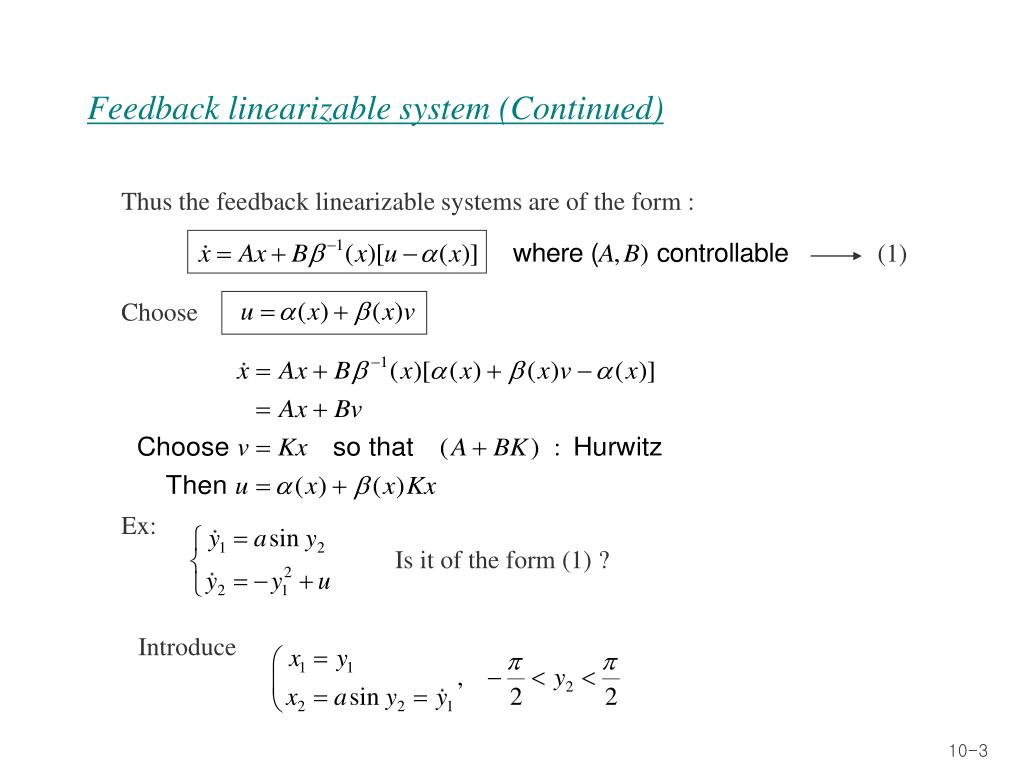 PPT Feedback(Exact) Linearization PowerPoint Presentation, free