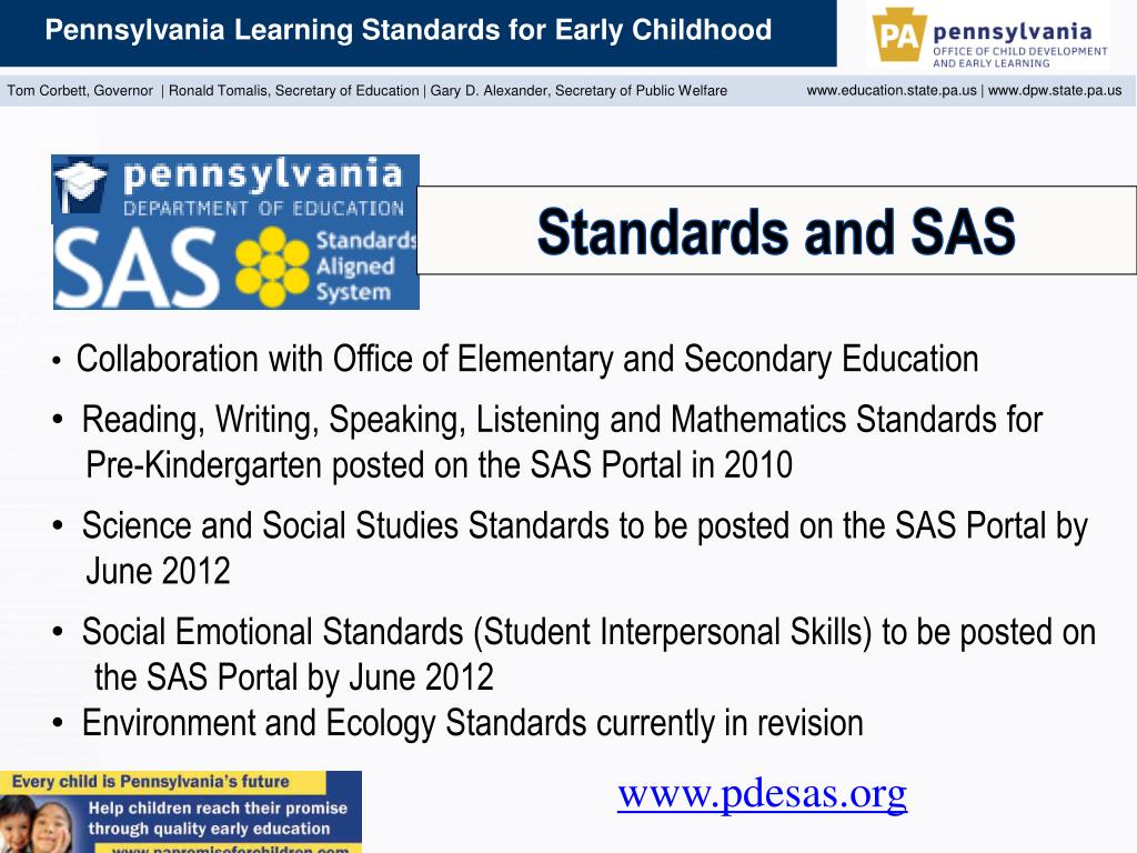 PPT Pennsylvania Learning Standards for Early Childhood PowerPoint Presentation ID1377158