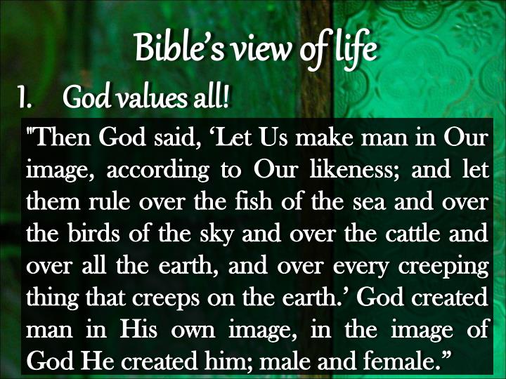 PPT What does the Bible say about the Value of human life? PowerPoint Presentation ID1378246