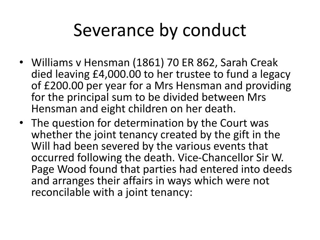 PPT Severance and Ending Coownership PowerPoint Presentation, free
