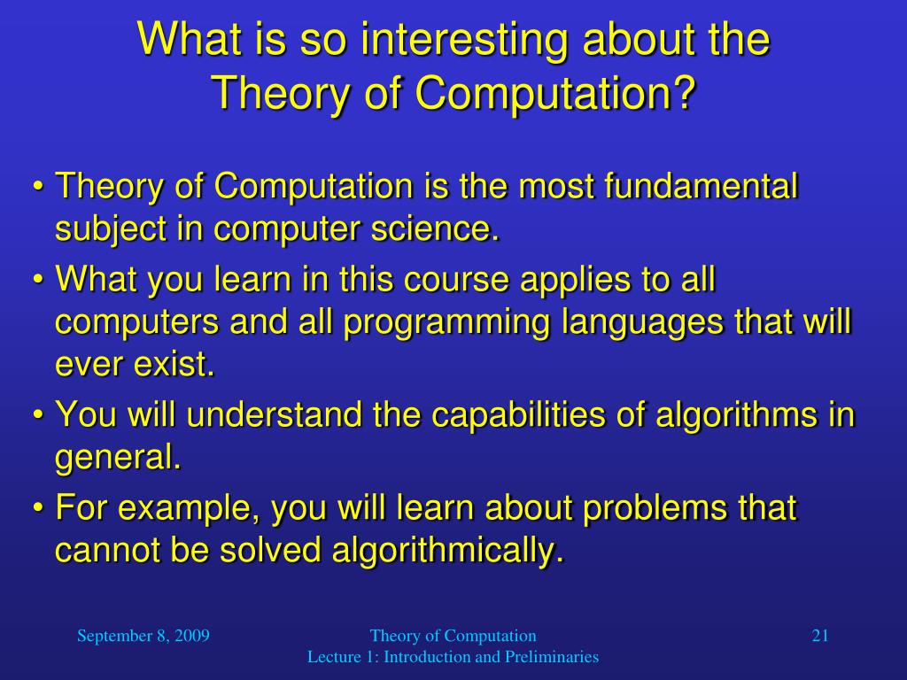 PPT to CS 620 Theory of Computation Fall 2009 PowerPoint Presentation ID1379410