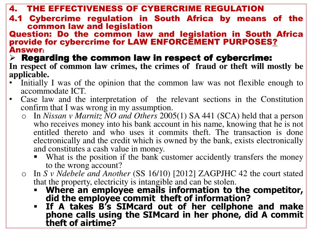 PPT EVALUATION OF CYBERCRIME REGULATION IN SOUTH AFRICA BY MURDOCH