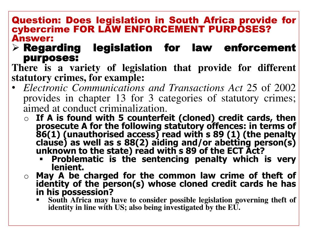 PPT EVALUATION OF CYBERCRIME REGULATION IN SOUTH AFRICA BY MURDOCH