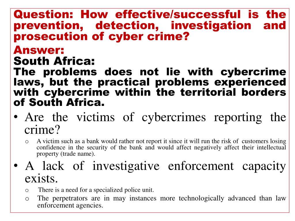 PPT EVALUATION OF CYBERCRIME REGULATION IN SOUTH AFRICA BY MURDOCH
