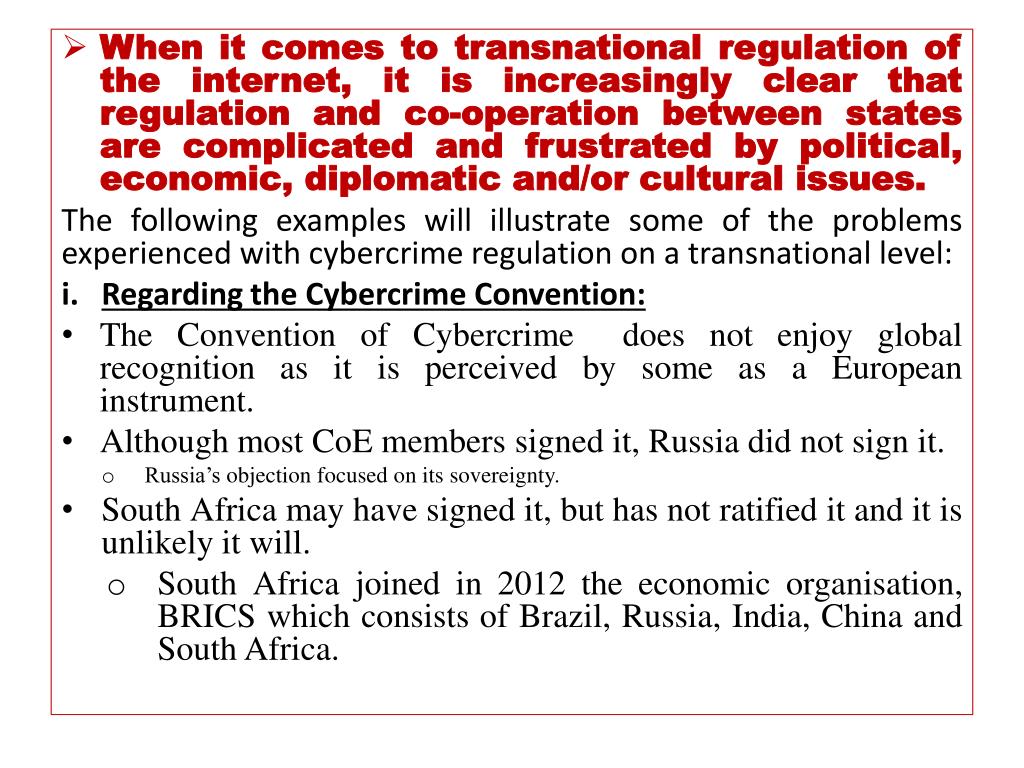PPT EVALUATION OF CYBERCRIME REGULATION IN SOUTH AFRICA BY MURDOCH